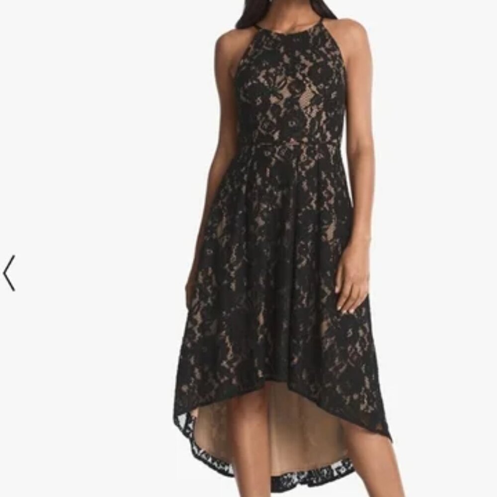 White House Black Market Sleeveless Lace High-Low, Dress with Pockets  Size 2